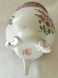 Antique FRENCH Porcelain Brass SAMSON INK POT ink pot VGC Hand Painted 