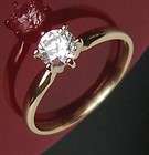 CT ROUND CUT MAN MADE DIAMOND ENGAGEMENT RING 14K SOLID YELLOW 