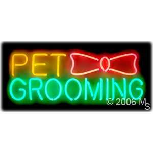 Neon Sign   Pet Grooming, Logo   Large 13 x 32  Grocery 