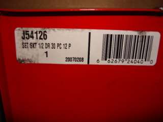 PROTO 30 PC 1/2DRIVE 12 PT SOCKET SET J54126 NEW  