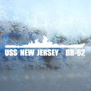   New Jersey Battleship White Decal Car White Sticker Arts, Crafts