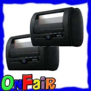 2x Baton Black 7 Car Headrest DVD Monitor Touch Screen  