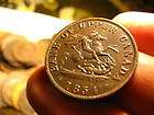 1854 half penny token canada beautiful piece tag e81 returns