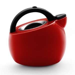   . Ball Style Whistling Teakettle in Red 