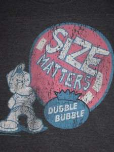 Small Junior Optima Grey Size Matters Bubble Gum Tshirt  