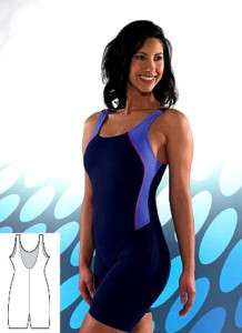 NEW MARU Etro Legged Suit Ladies Swimsuit Navy / Lilac  