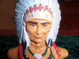 Indian Head Bust handpainted  