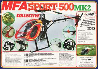 Vintage MFA Sport 500 R/c Model Helicopter Brand New Mint In The 