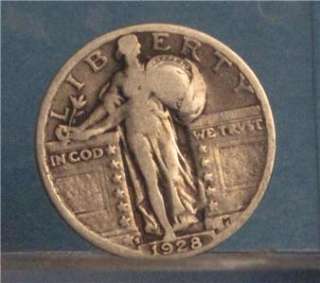 1928 S STANDING LIBERTY SILVER QUARTER CIRCULATED #4  