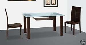 Contemporary Rectangular Glass Top Dining Room Set with  