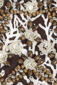   Burch Brown & white silk Georgette Sandrine Branch Prints Dress size 2