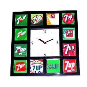  History of 7 Up soda pop square desk or wall clock 
