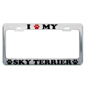  I LOVE MY SKY TERRIER Dog Pet Auto License Plate Frame Tag 