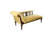 Edwardian Antique Walnut Sofa Couch Settee Day Bed Chaise Longue 