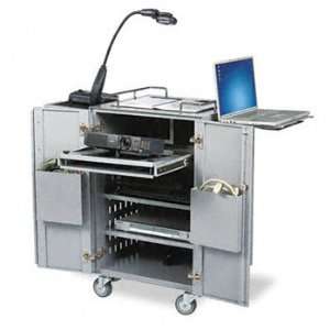   Presentation Cart with Cabinet CART,AUDIO VISUAL,GY (Pack of2) Office