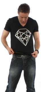 DIAMOND DEEP V NECK FITTED T SHIRT ALL SIZE AND COLOR  