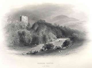 SCOTLAND Newark Castle.River Yarrow.Antique print.1859  