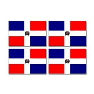 Dominican Republic Country Flag   Sheet of 4   Window Bumper Stickers