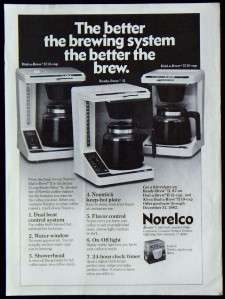 1982 Norelco Coffee Maker Magazine Print Advertisement  