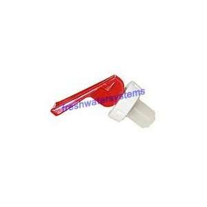  Upper Faucet Assembly   White Bonnet/RED lever 1401488 