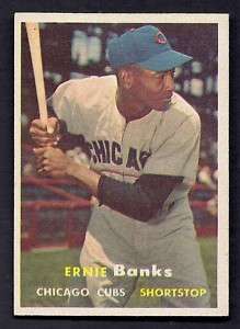 Ernie Banks Chicago Cubs 1957 Topps Card #55  