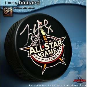  Signed Jimmy Howard Hockey Puck   2012 All Star 