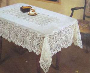 CROCHET VINYL LACE Tablecloth 54 60 90 104 Table Cloth Bea at Home 
