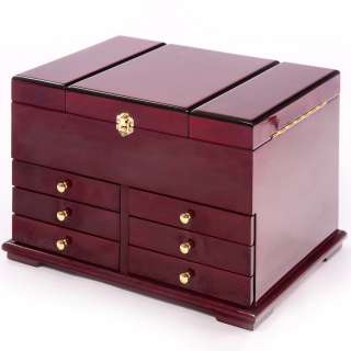 Large Cherry Wood Jewelry Box  