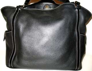   Pebbled Leather Black X Large Tote Bag w/Accessories EUC  