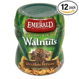 Emerald Nuts Glazed Walnuts Chocolate Brownie, 4.25 Ounce Canister,12 