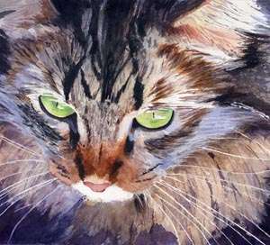 Original Orange Marmalade Tabby Cat Art Painting  