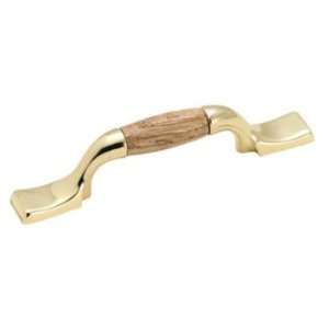  Amerock Royal Family 3 Pull Polished Brass With Oak 