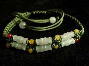 Lovely Burma Jade Beaded 6 Bamboo Bracelet   become better with each 