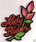 BACK PATCH LADY RIDER ROSE Embroidered For Biker Vest