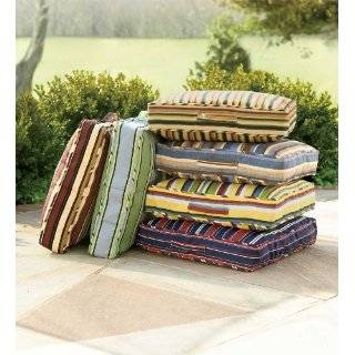   Outdoor Chair Seat and Back Cushion , Toffee Stripe Patio, Lawn