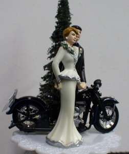 Harley Davidson Motorcycle Wedding Cake Topper OLDER  