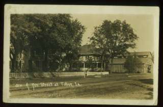 071111 RPPC POSTCARD HOMES RES STREET TABOR IA IOWA 1915  