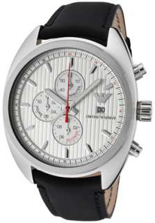 Emporio Armani Watch AR5911 Mens Sportivo Chronograph Silver Textured 