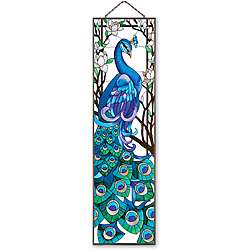 Joan Baker Hand painted Peacock Art Panel  