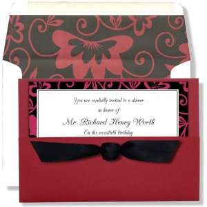   and Formal Invitations   Moulin Rouge Red Pocket Ribbon Invitation