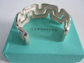 RARE Tiffany & Co. Sterling Silver Puzzle Wide Cuff Bracelet  