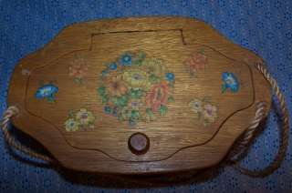 Vintage Cute Wicker Wooden Basket Purse  