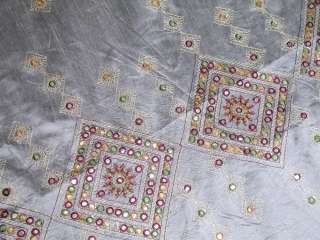   Indian Bedding Set Dupioni 5P Decorative Sari Ensemble Shams  