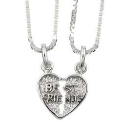 Sterling Silver Best Friend Charms Necklace  