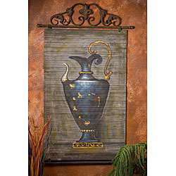 Hand painted Blue Genie Bottle Bamboo Wall Art  