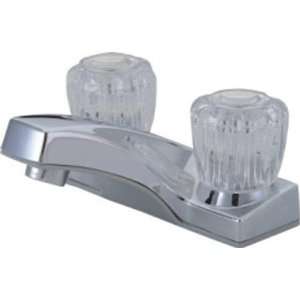   Twin Acrylic Handle 4 Centerset Faucet Less Pop Up, Satin Nickel