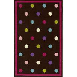   Collection Polka Dots Kids Brown Rug (45 x 69)  