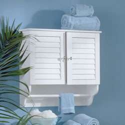 White Nassau Wall mount Towel Cabinet  