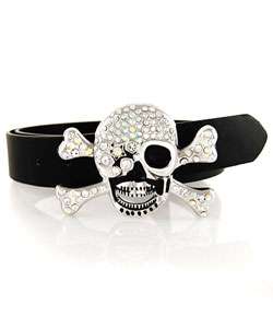 Unisex Skull Belt Buckle with Faux Stones  