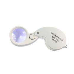 White LED 40X Jeweler Loupe Magnifying Glass  